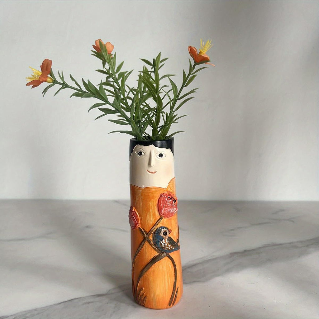 Creative Face Bud Vase, Handmade Human Face Design Vase for Flowers, Suitable for Family Painting Activities, Boho Style Decor, Farmhouse Room Decor & Home Decor